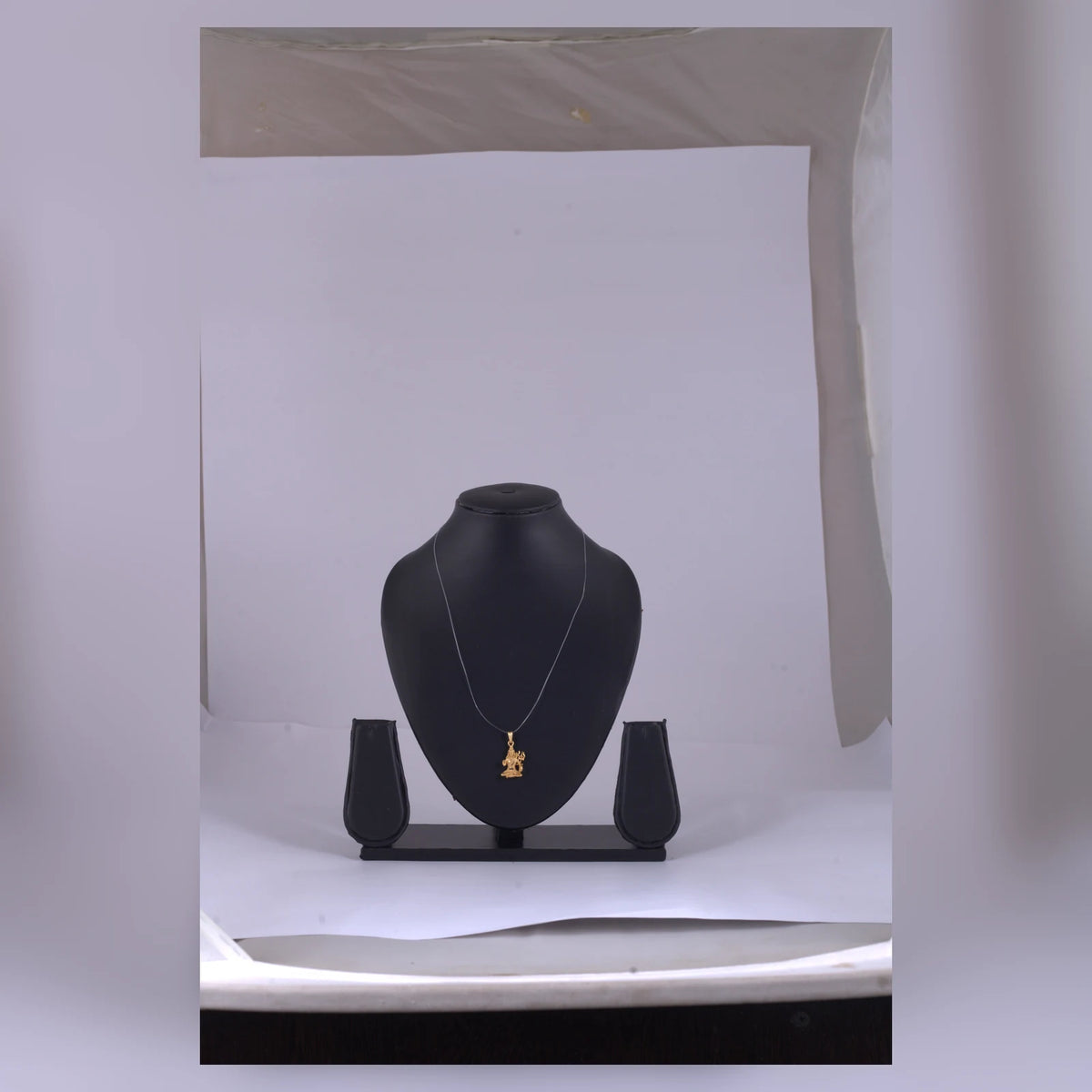 Gold-Tone Figurine Pendant Necklace — view B
