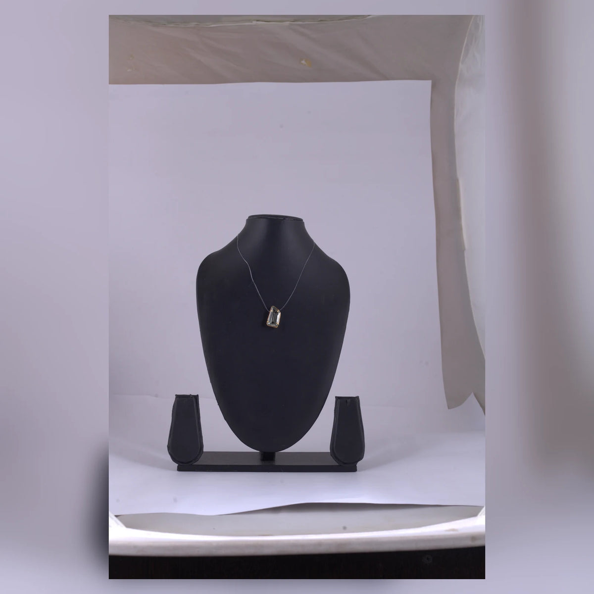 Geometric Stone Pendant Necklace — view A