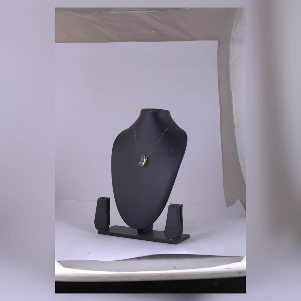 Geometric Stone Pendant Necklace — view B
