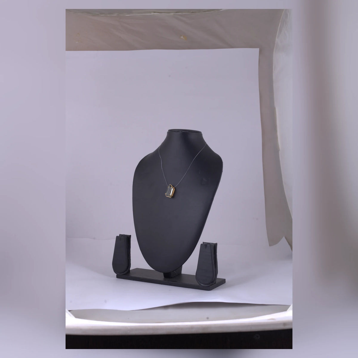 Geometric Stone Pendant Necklace — view B