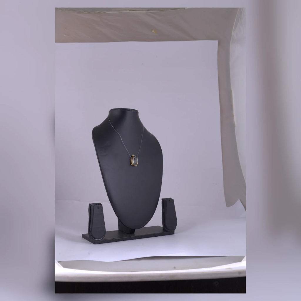 Geometric Stone Pendant Necklace — view C