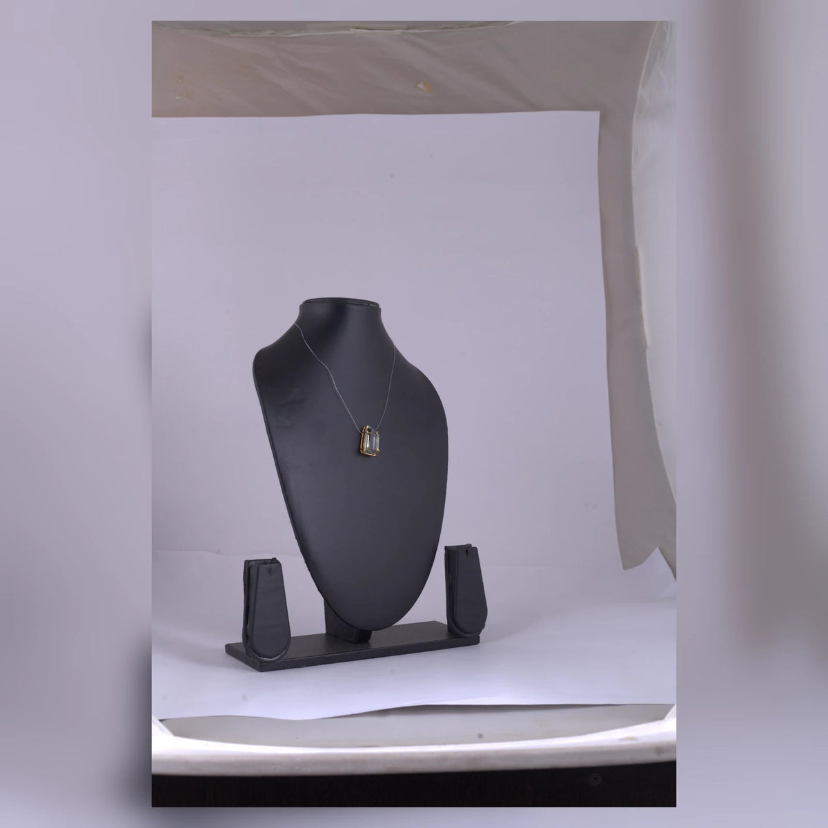 Geometric Stone Pendant Necklace — view C
