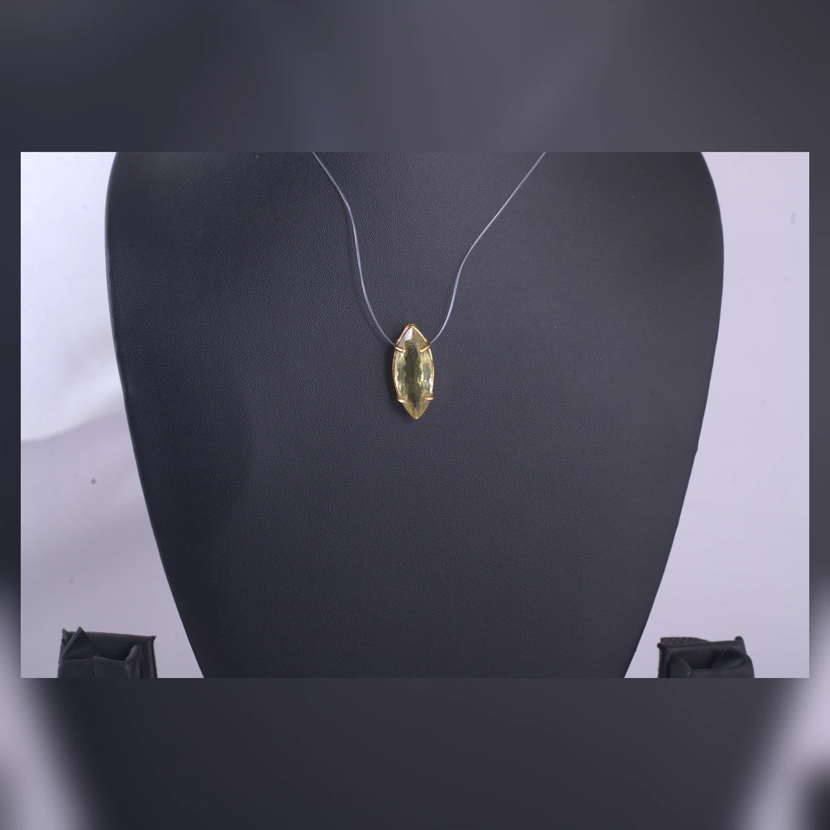 Gold-Tone Marquise Pendant Necklace — view D