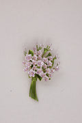 Lavender Crystal Floral Bouquet Brooch with Green Stems