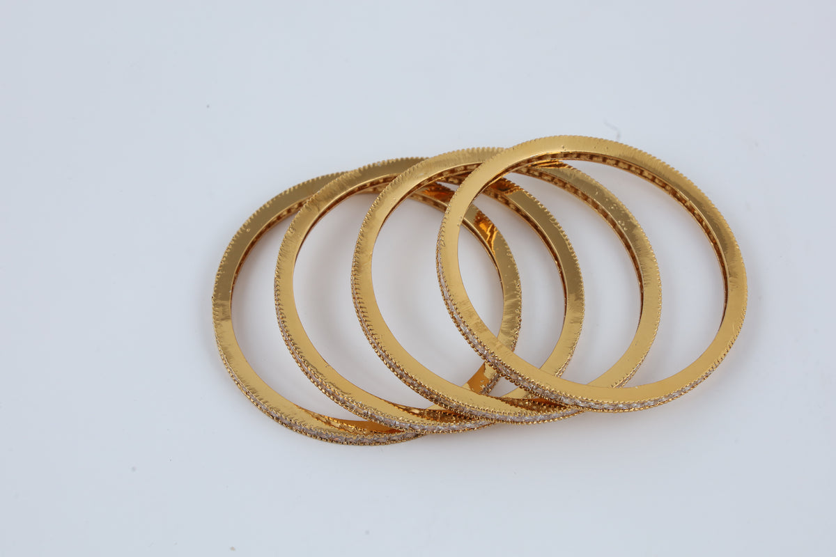 Gold-Tone Crystal Bangles