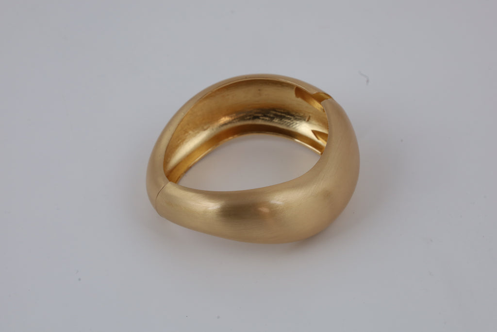 Gold-Tone Minimalist Sculptural Cuff Bracelet