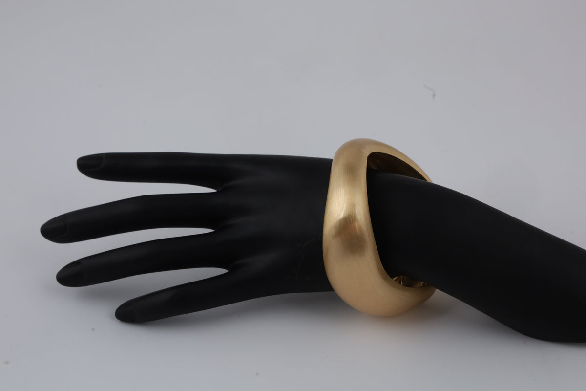 Gold-Tone Minimalist Sculptural Cuff Bracelet