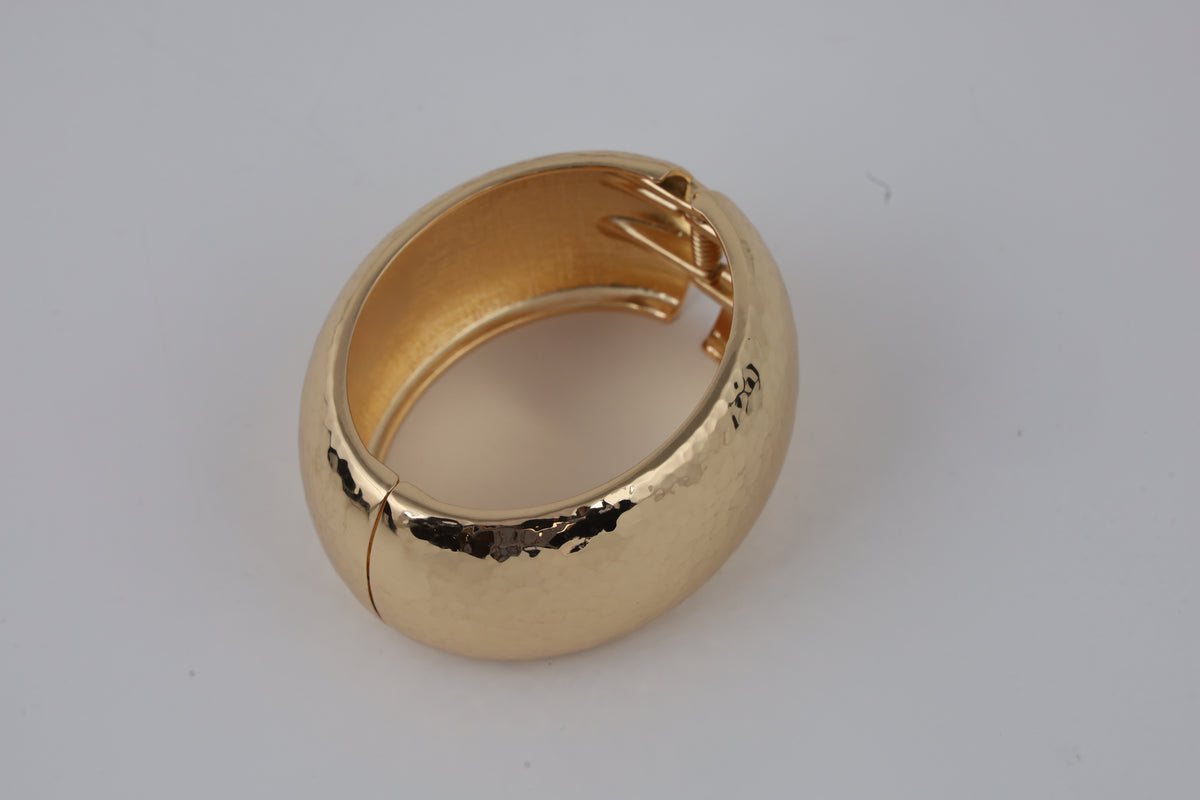 Gold-Tone Hammered Cuff Bracelet