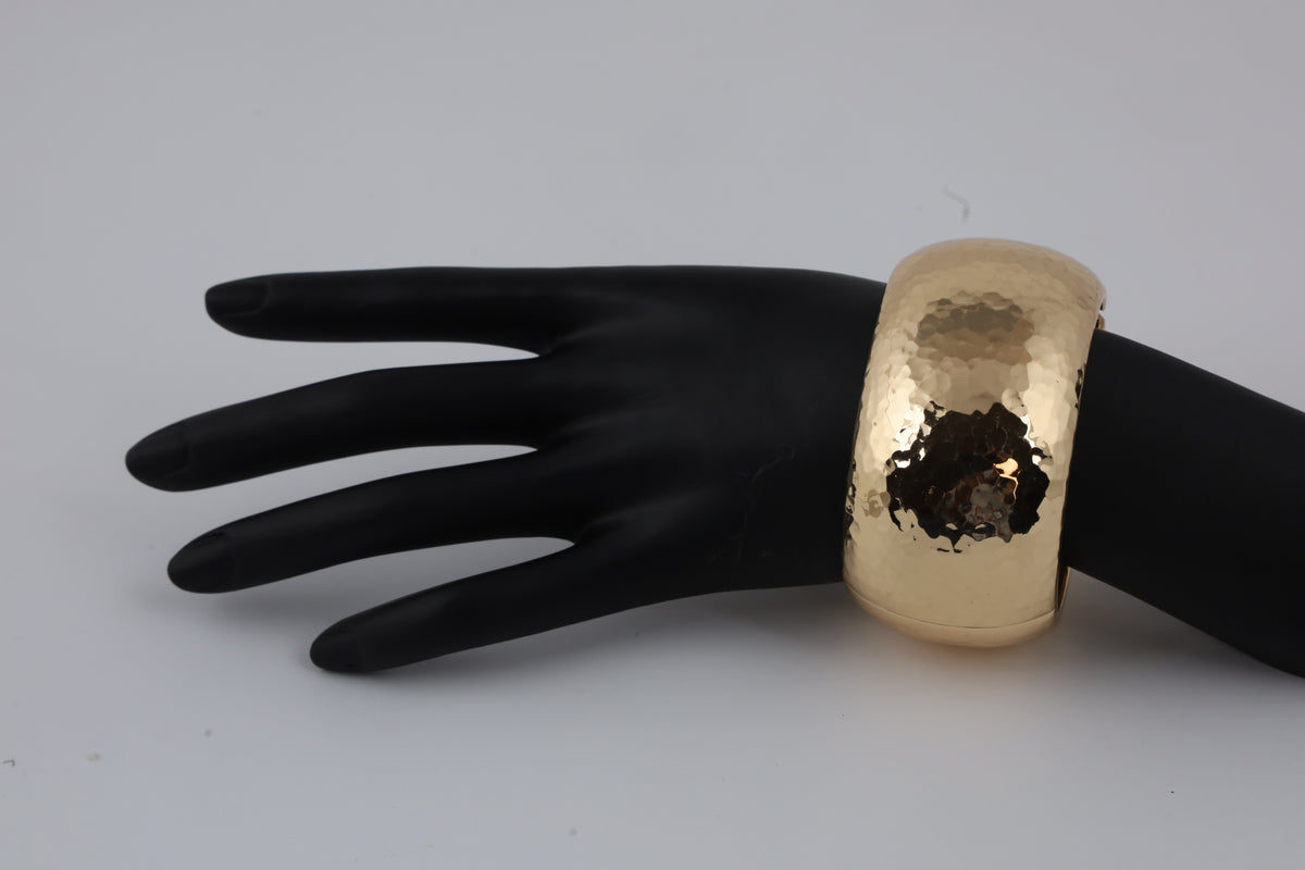 Gold-Tone Hammered Cuff Bracelet