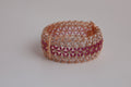 Rose Gold-Tone Pink Stone and Crystal Statement Bracelet