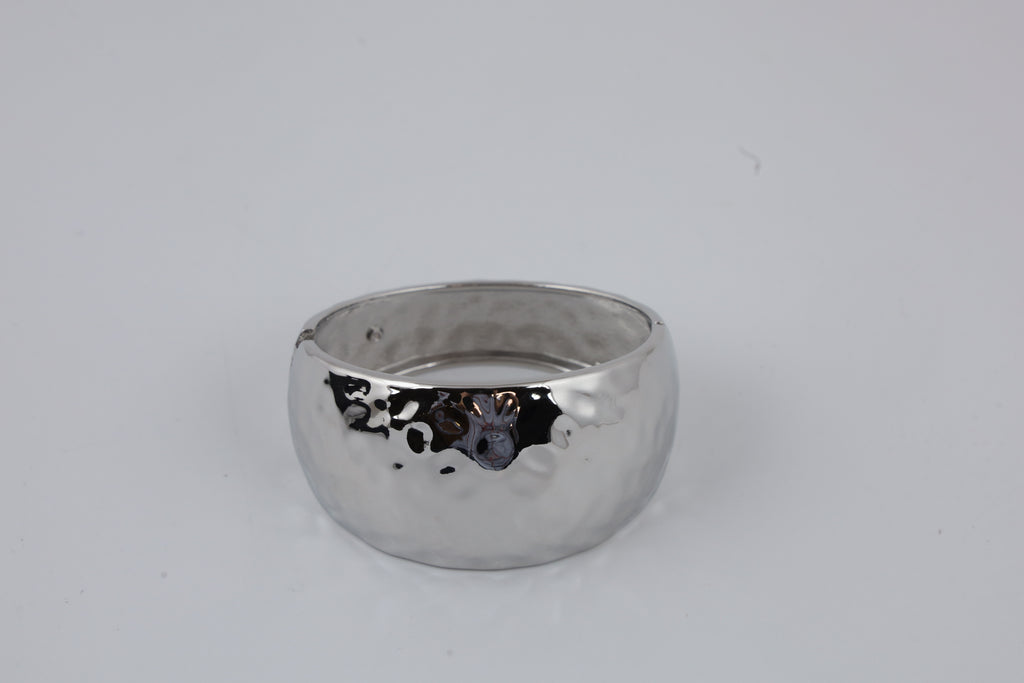 Silver-Tone Hammered Cuff Bracelet