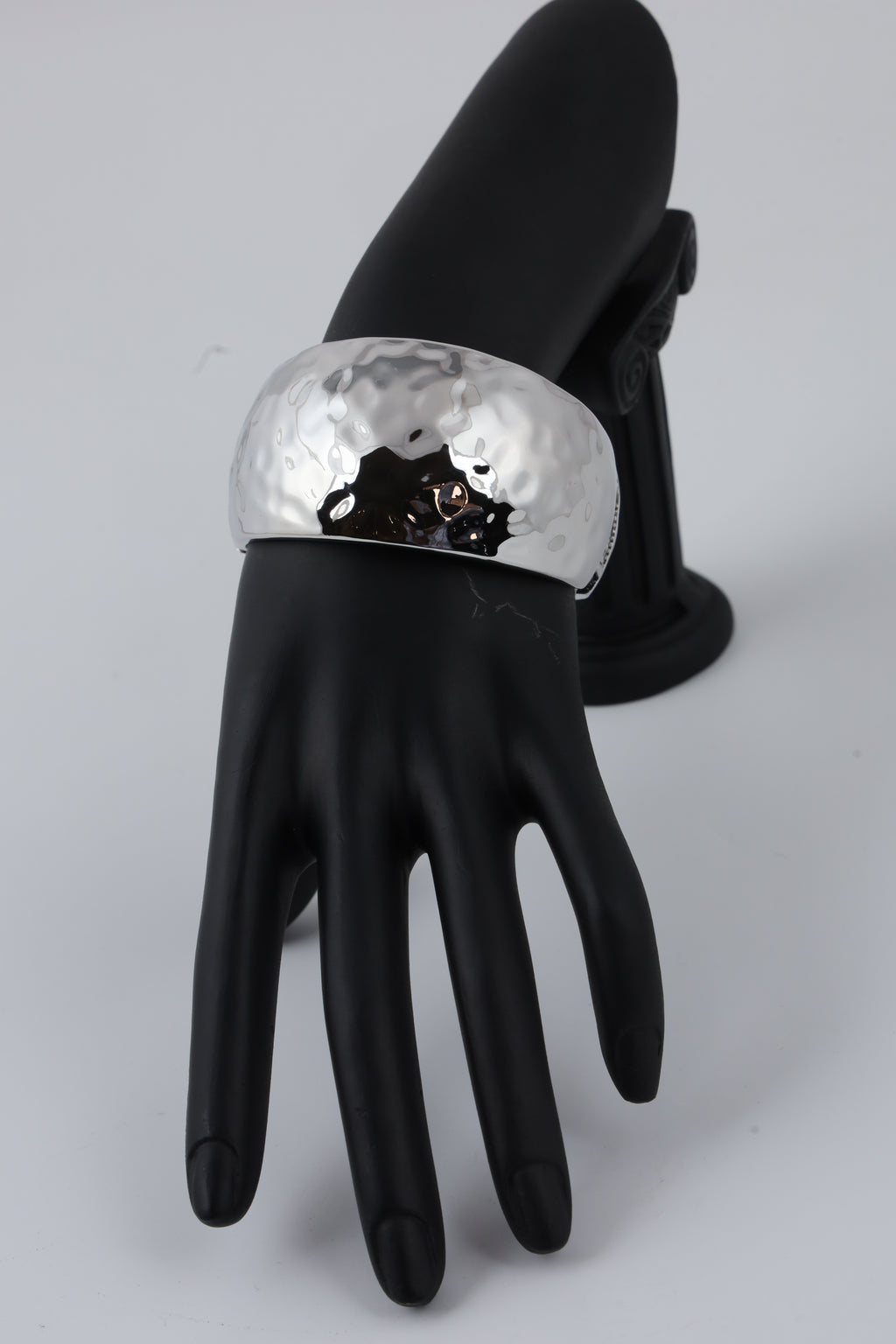 Silver-Tone Hammered Cuff Bracelet