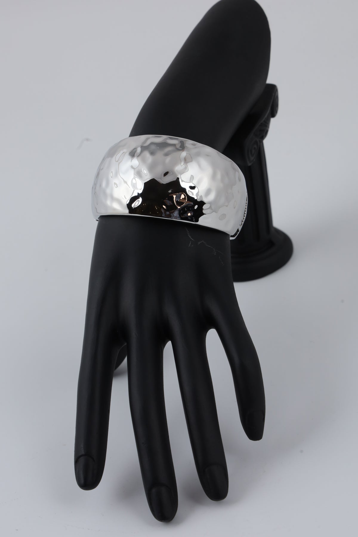 Silver-Tone Hammered Cuff Bracelet
