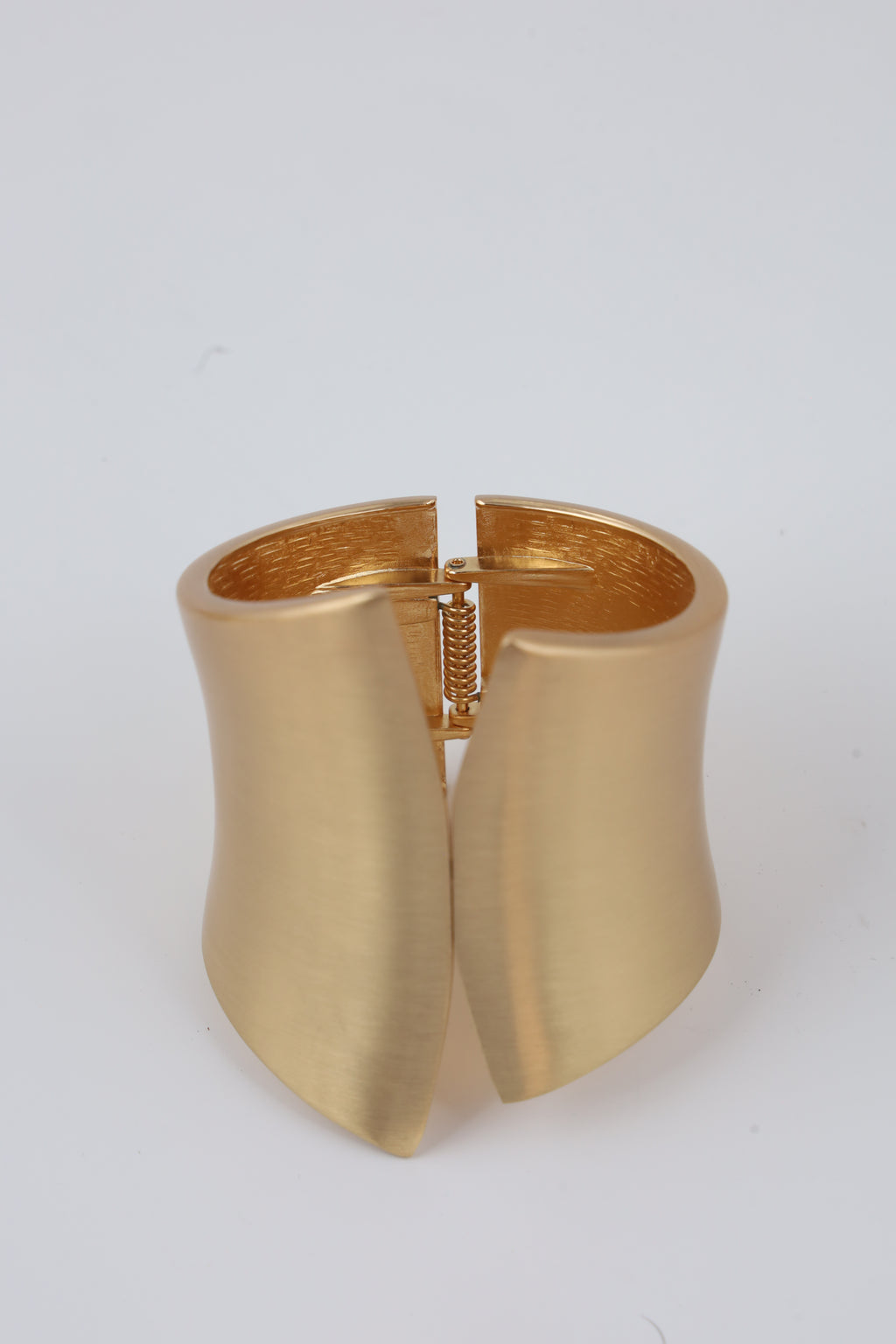 Gold-Tone Sculptural Open Cuff Bracelet