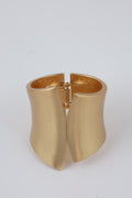 Gold-Tone Sculptural Open Cuff Bracelet