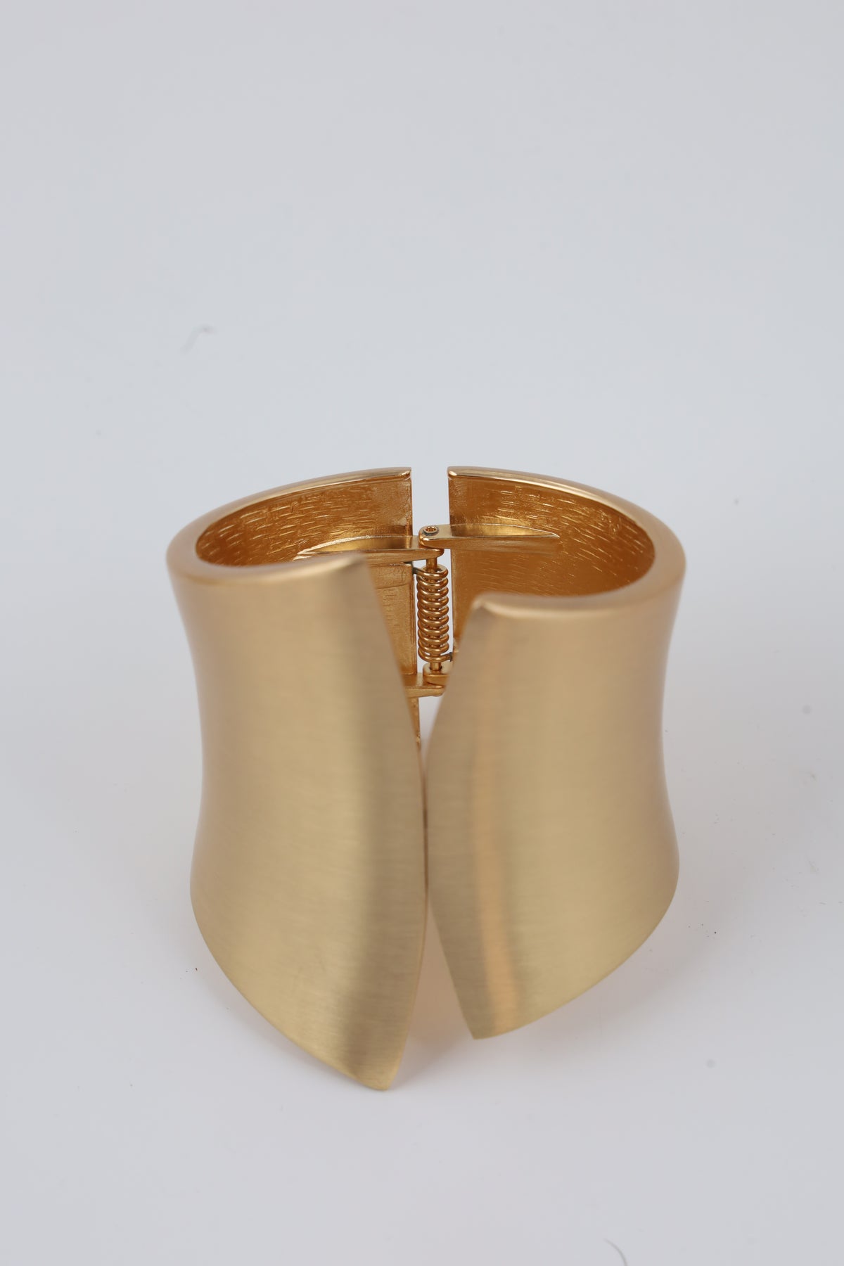 Gold-Tone Sculptural Open Cuff Bracelet