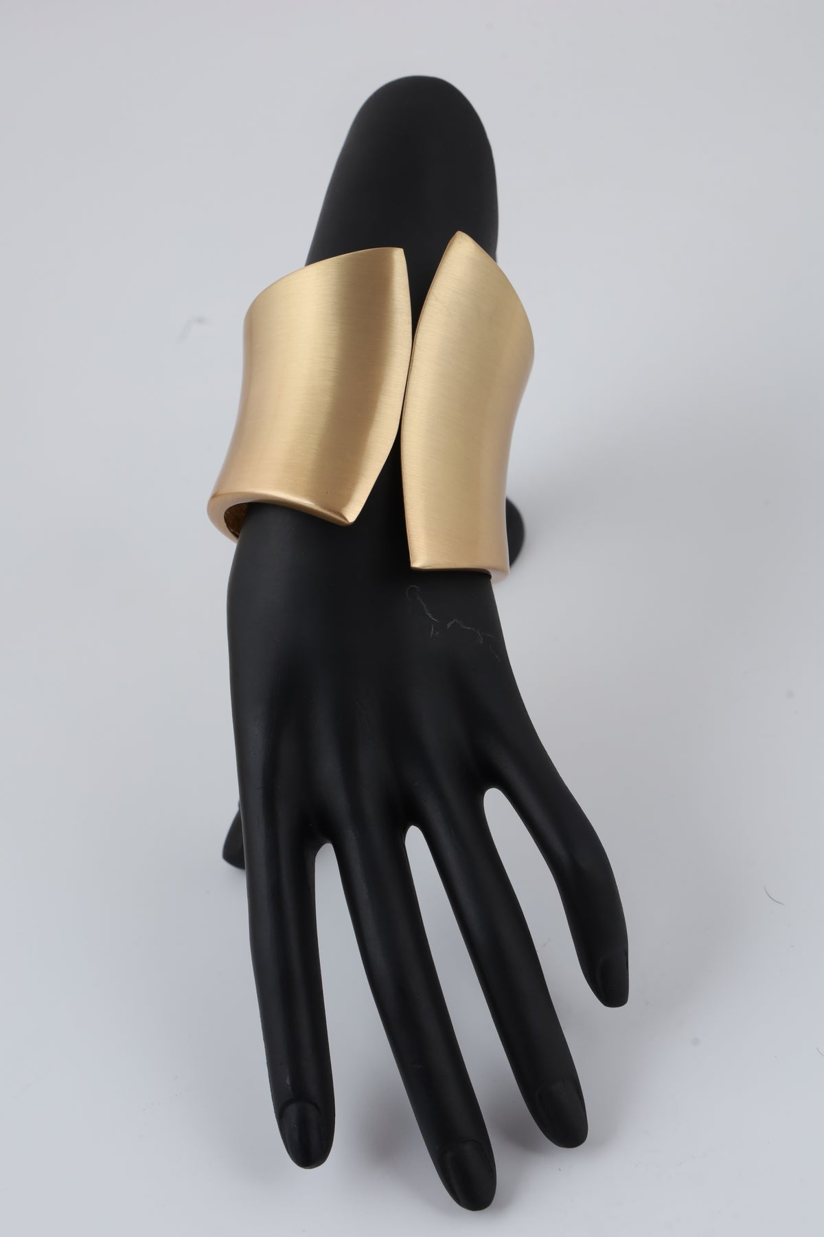 Gold-Tone Sculptural Open Cuff Bracelet