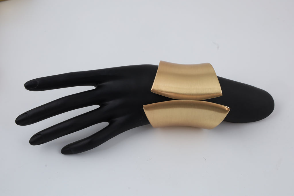 Gold-Tone Sculptural Open Cuff Bracelet