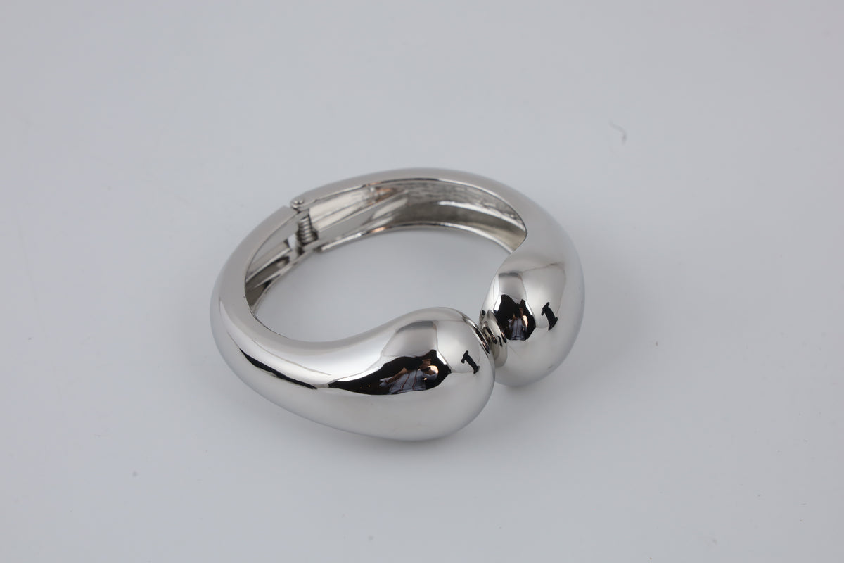 Silver-Tone Sculptural Cuff Bracelet