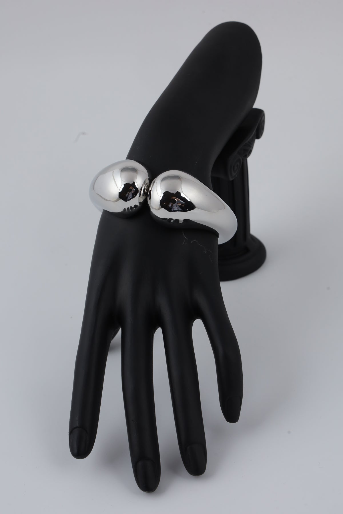 Silver-Tone Sculptural Cuff Bracelet