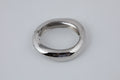 Silver-Tone Sculptural Oval Cuff Bracelet