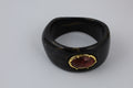 Black Bangle with Red Stone | Statement Jewellery