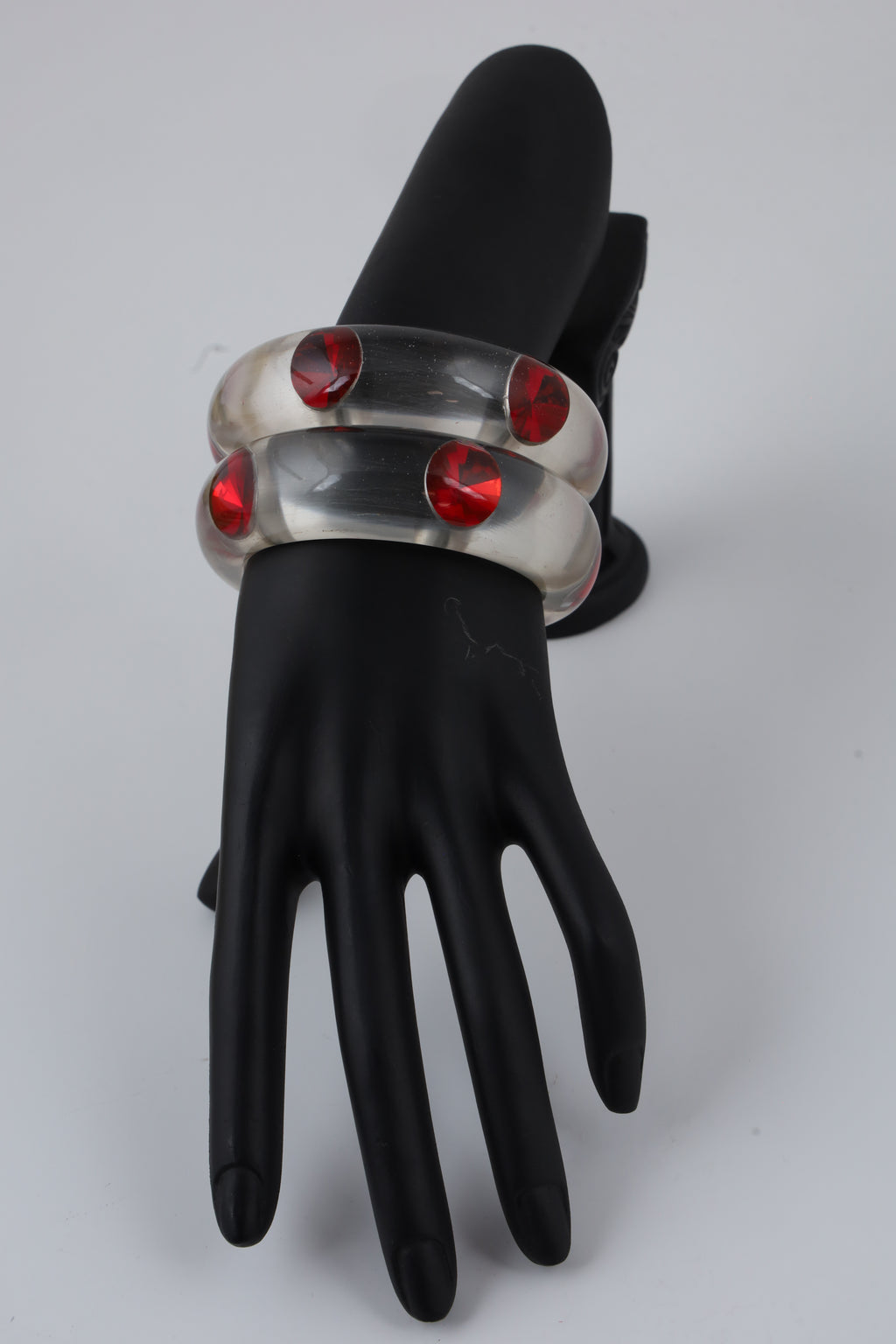 Ivory Bangle with Red Stones | Statement Jewellery