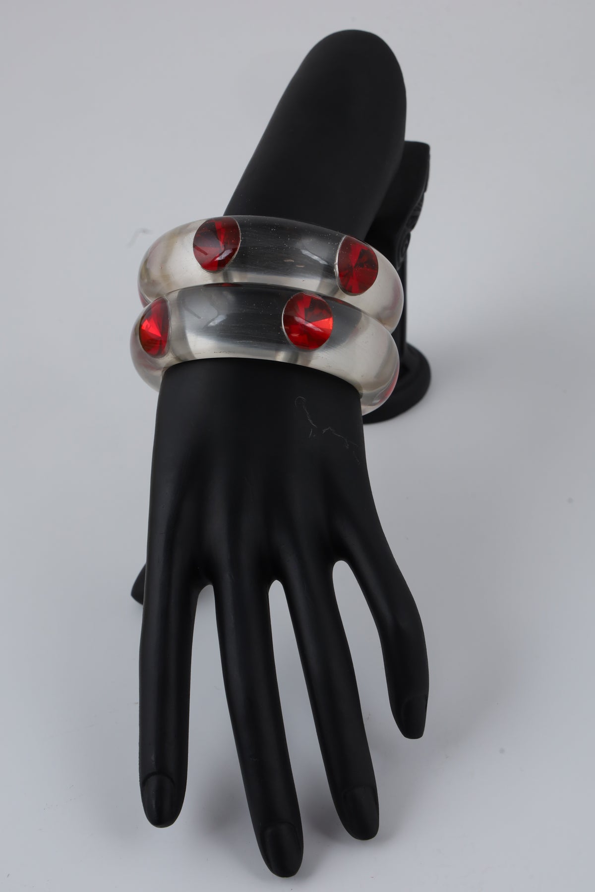 Ivory Bangle with Red Stones | Statement Jewellery
