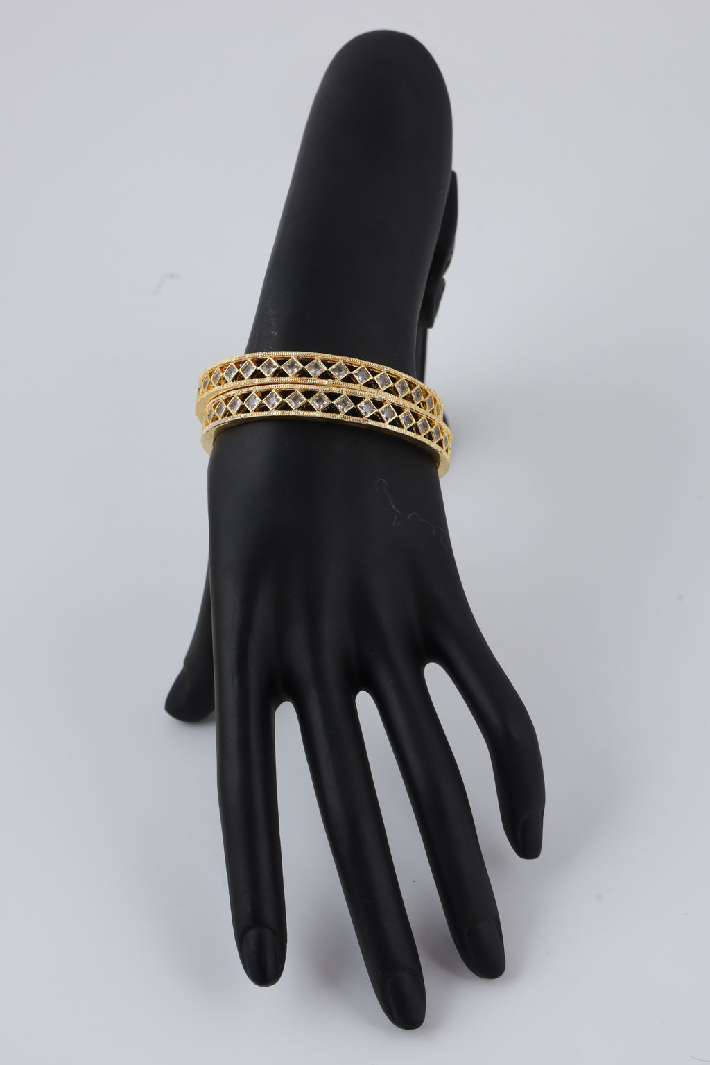 Gold-Tone Bangles with Mirror Work | Designer Jewellery