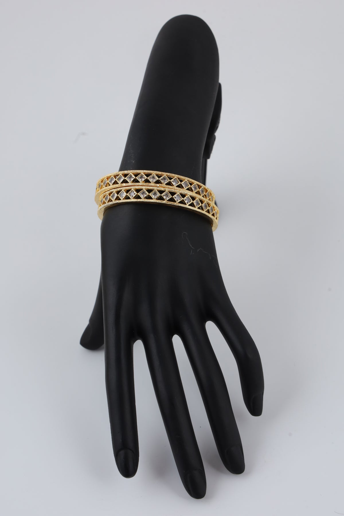 Gold-Tone Bangles with Mirror Work | Designer Jewellery
