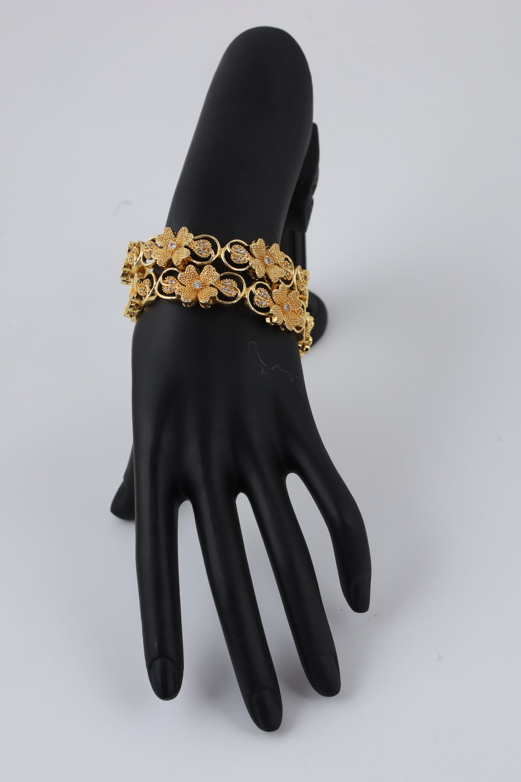 Gold-Tone Floral Bangles