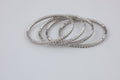 Silver-Tone Crystal Bangles Set