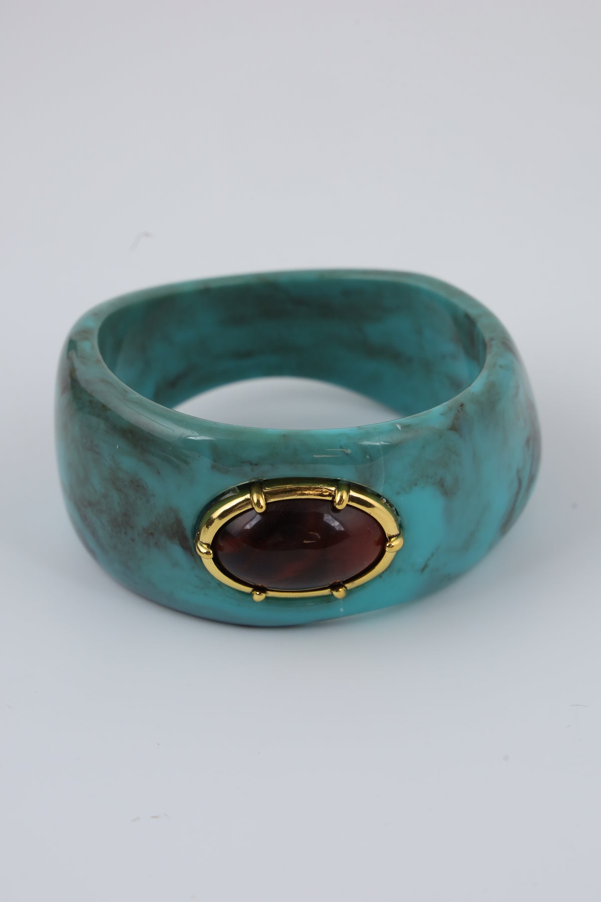 Turquoise Cuff Bracelet with Oval Stone