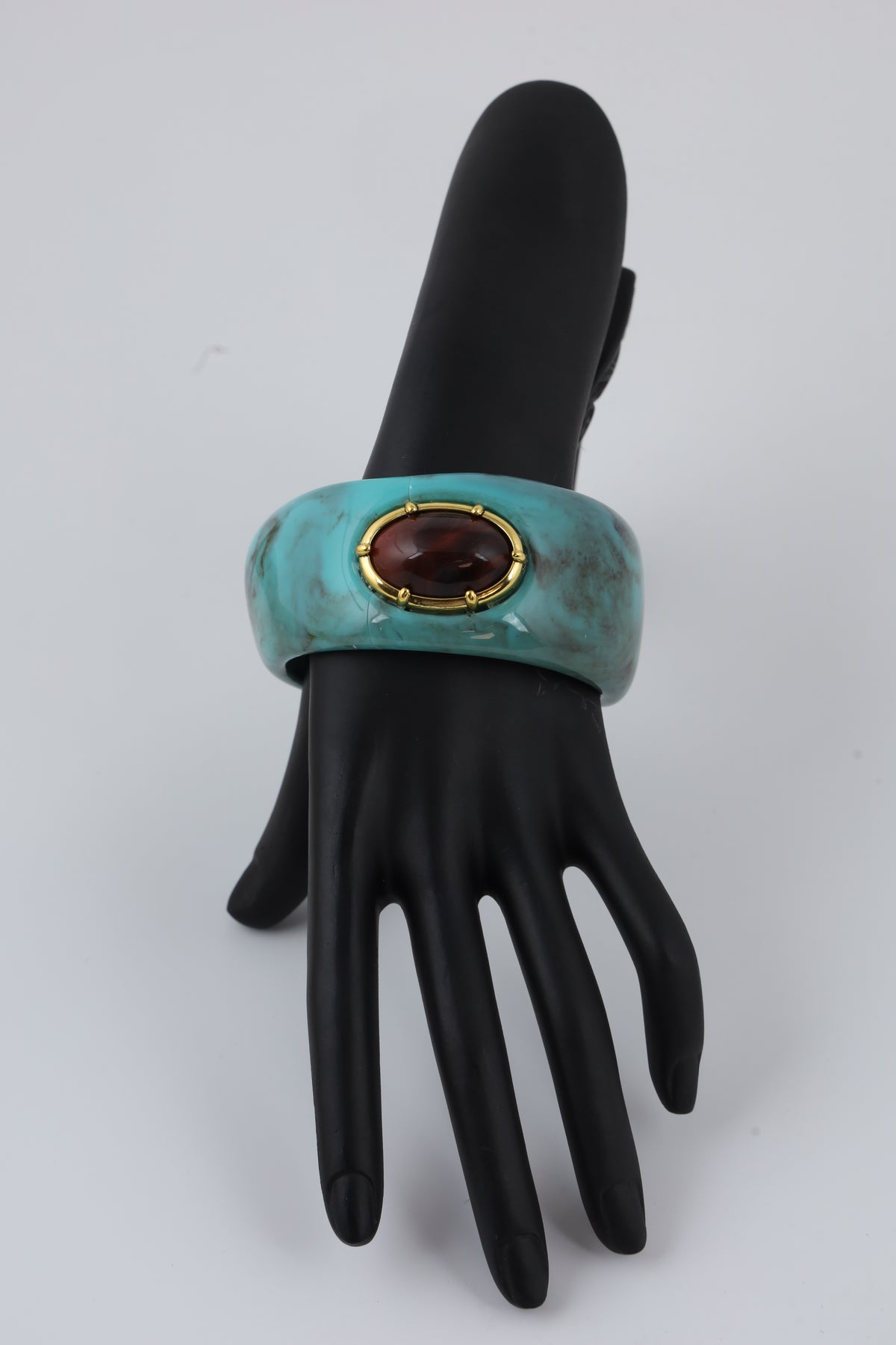 Turquoise Cuff Bracelet with Oval Stone