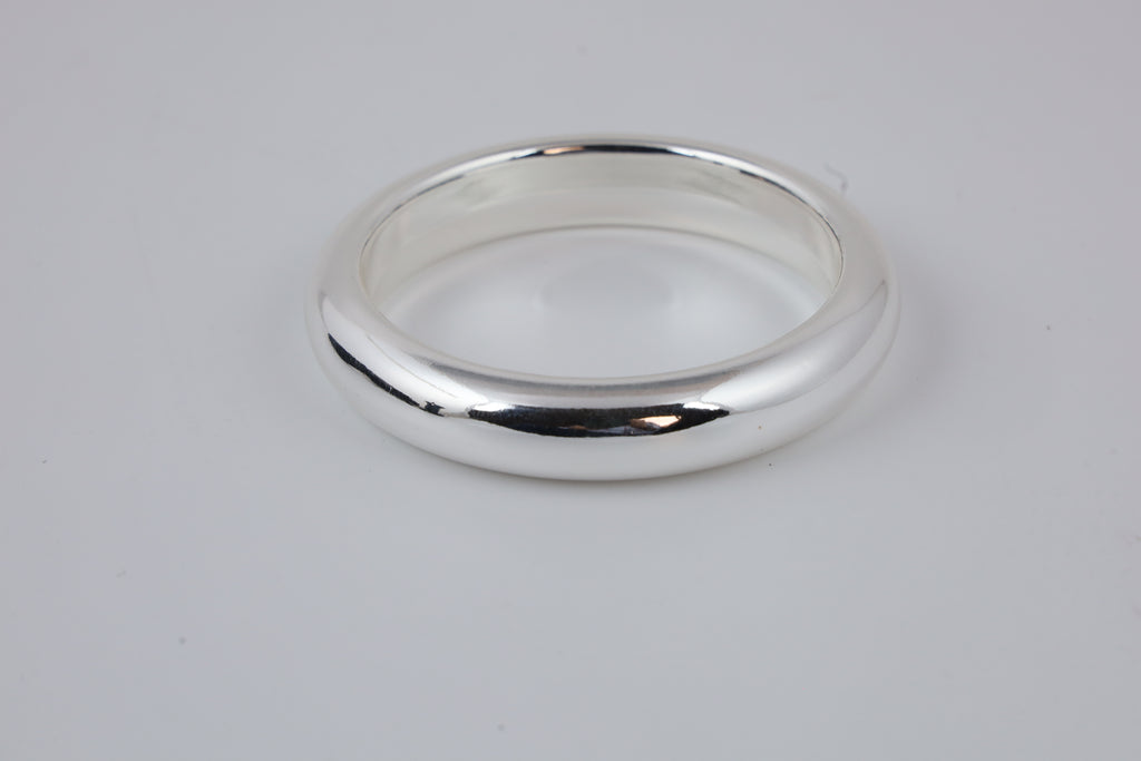 Silver-Tone Minimalist Bangle Bracelet