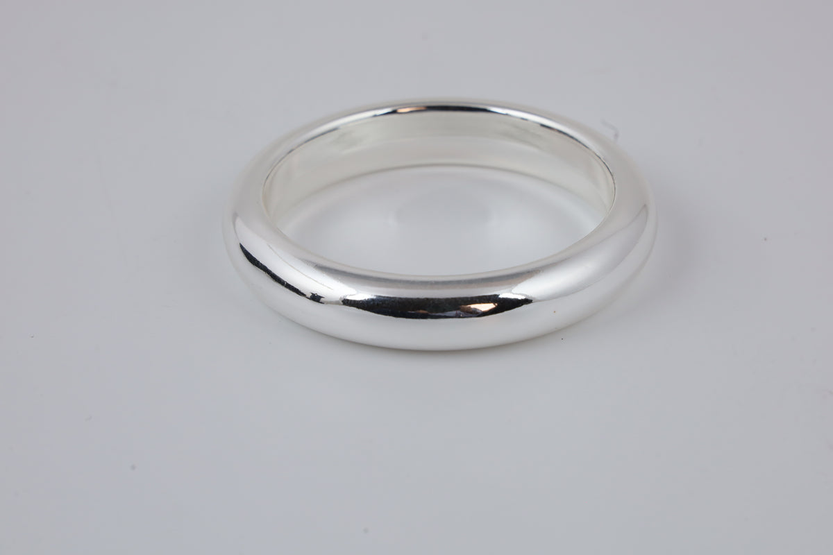 Silver-Tone Minimalist Bangle Bracelet