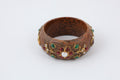 Brown Floral Stone Cuff Bangle