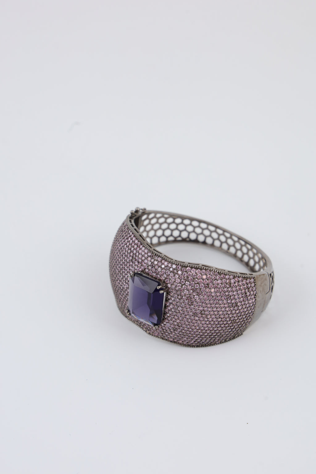 Purple Stone Crystal Cuff Bracelet