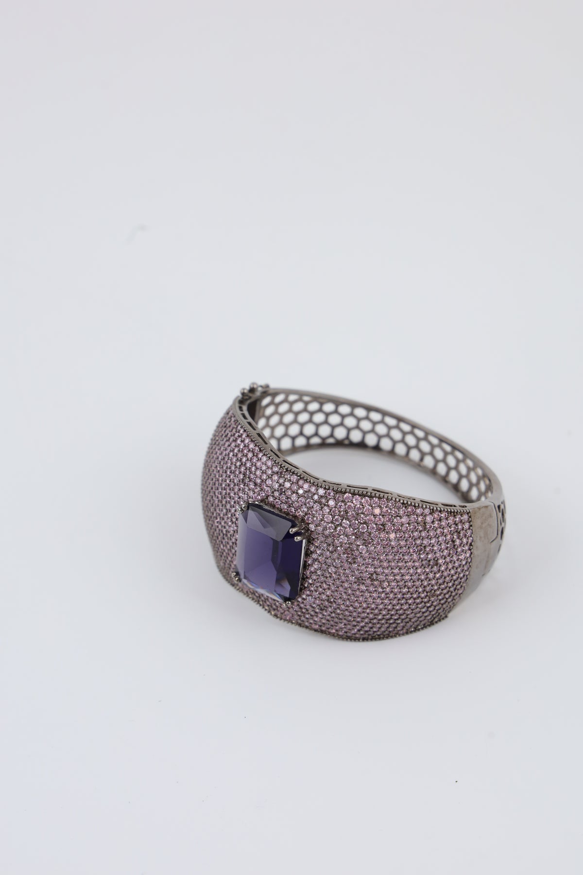 Purple Stone Crystal Cuff Bracelet