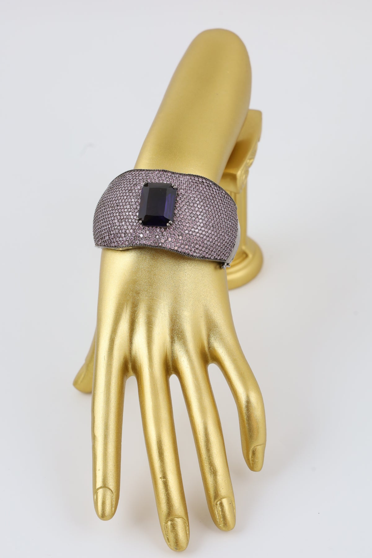 Purple Stone Crystal Cuff Bracelet