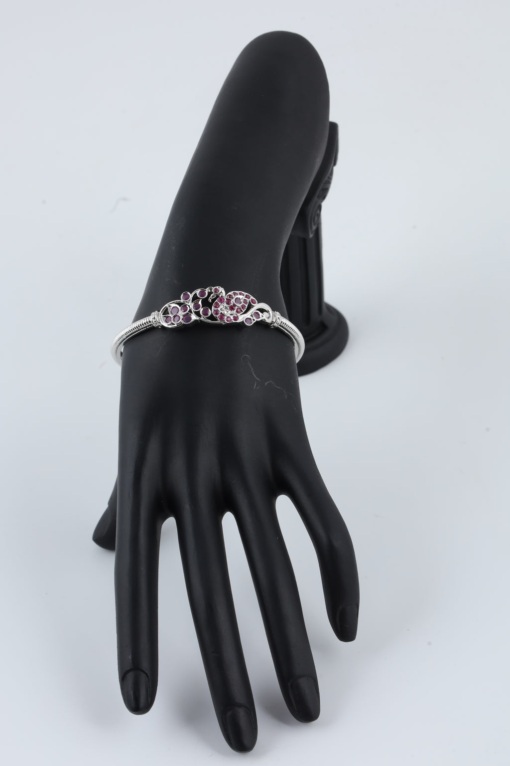 : Silver-Tone Pink Stone Bracelet