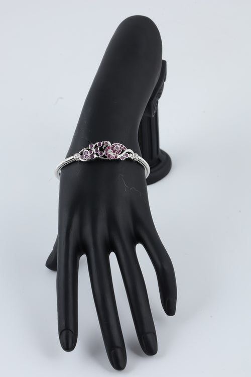 : Silver-Tone Pink Stone Bracelet