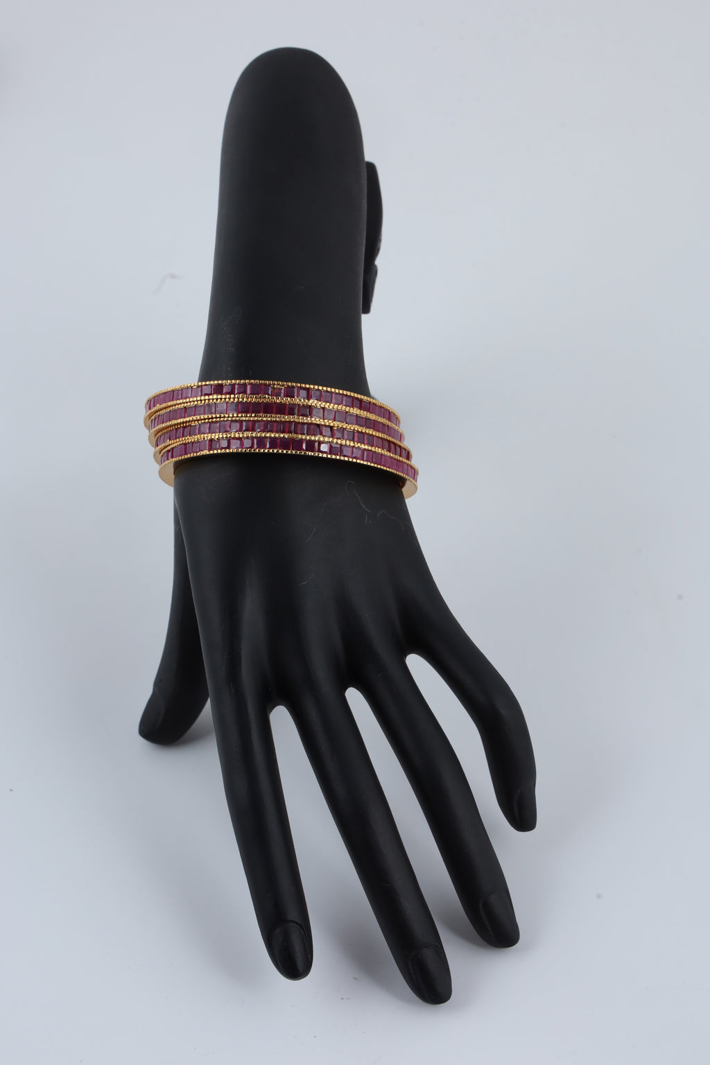 Ruby Red Gold-Plated Bangles