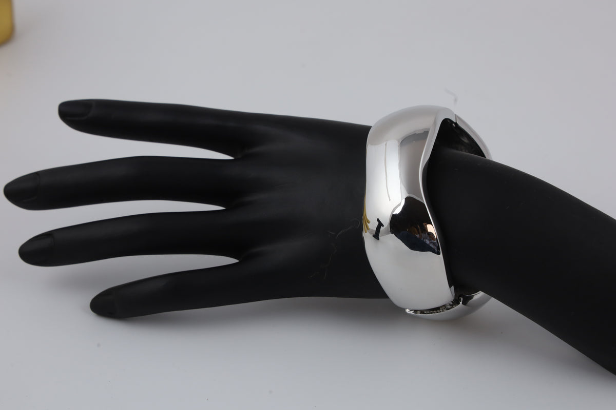 Silver-Tone Sculptural Cuff Bracelet