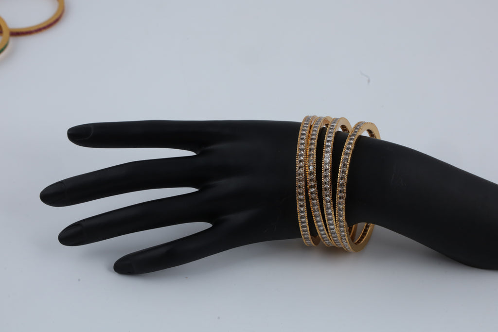 Elegant Gold-Tone Textured Bangles