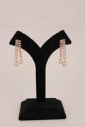 Pink Crystal Pearl Drop Earrings