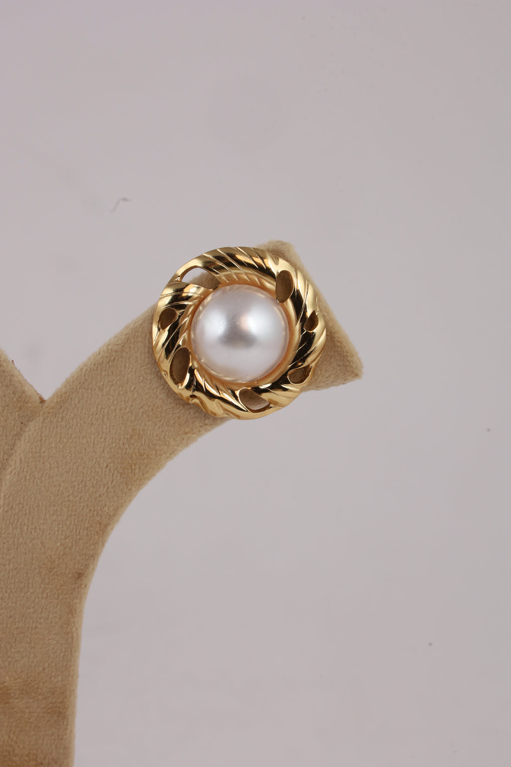 Gold-Tone Pearl Twist Stud Earrings