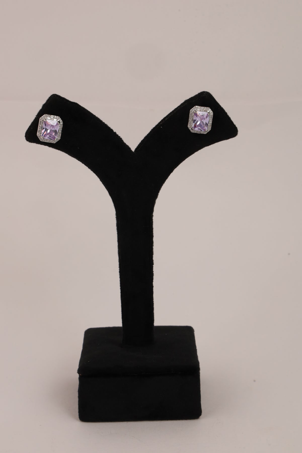 Lavender Crystal Stud Earrings