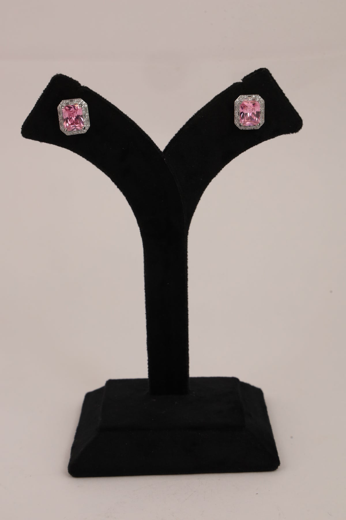 Pink Crystal Stud Earrings