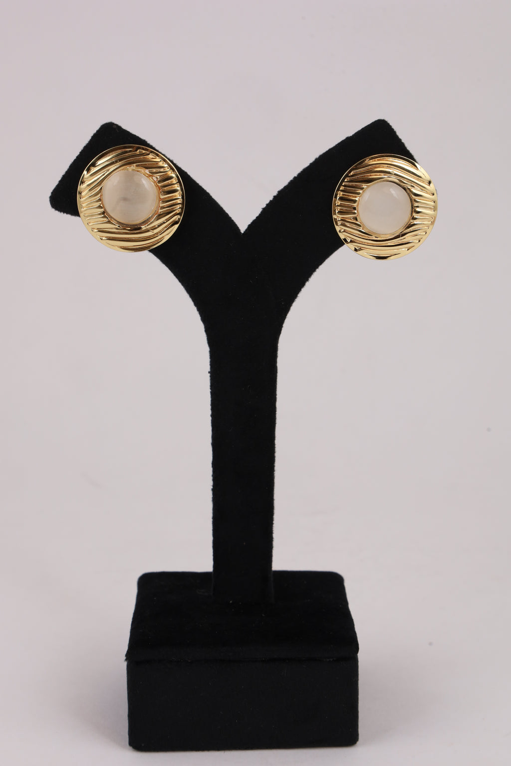 Golden Halo Mother-of-Pearl Stud Earrings